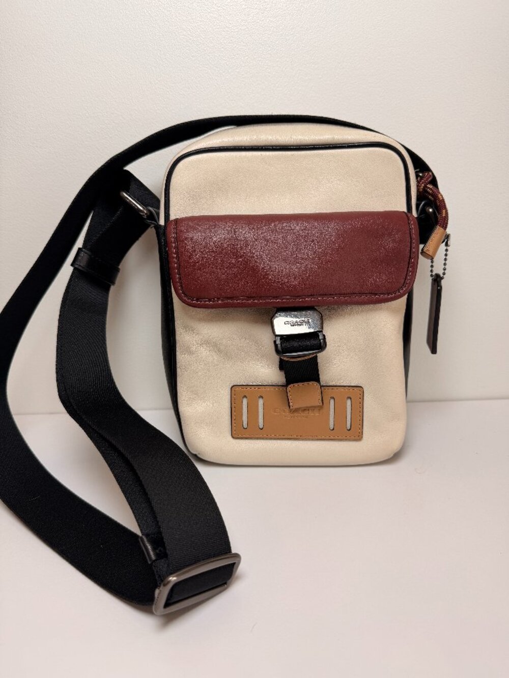 Coach Ranger Crossbody Restored Chalk Leather Utility Bag Small Messenger Bag